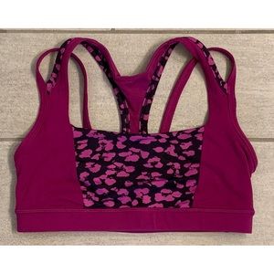 Lululemon Magenta Navy Cheetah Size 6 Sports Bra